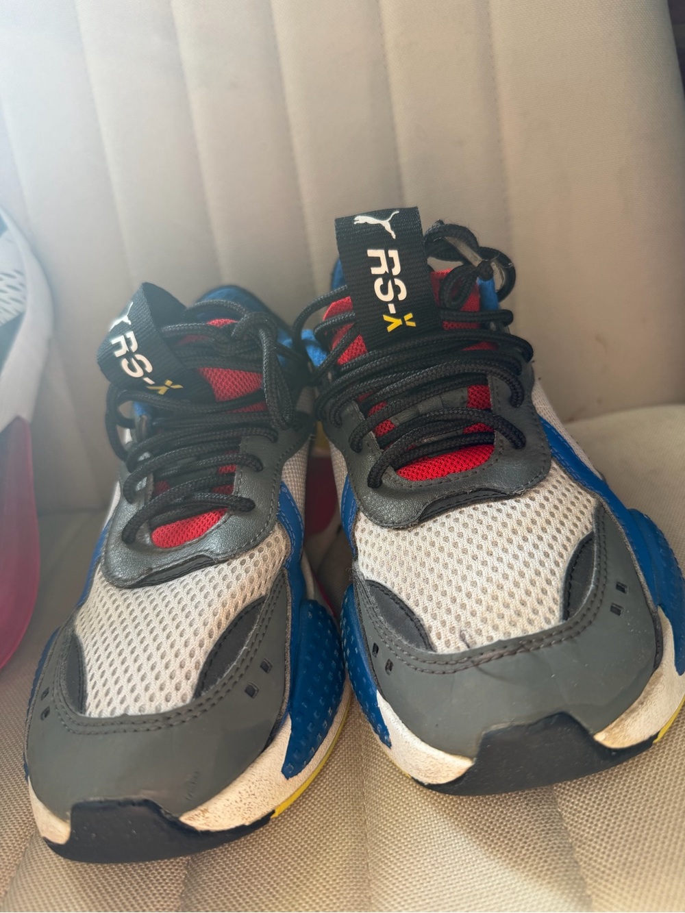 Puma Kids RS-X Sneakers in Blue, Red, Gray & White